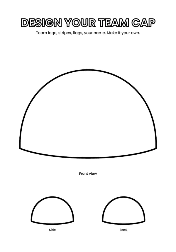 Design your team cap: design page from the Swim Meet Edition
